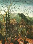 Pieter Bruegel detalj fran hjorden drives drives hem,oktober eller november Spain oil painting artist